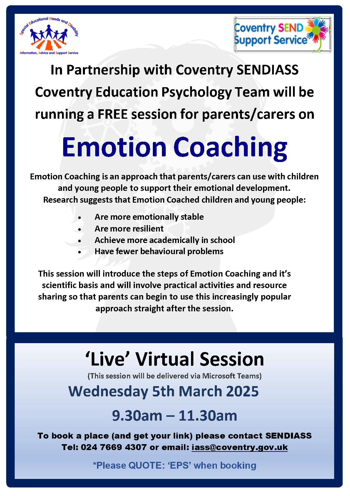 Emotion Coaching Poster March 2025